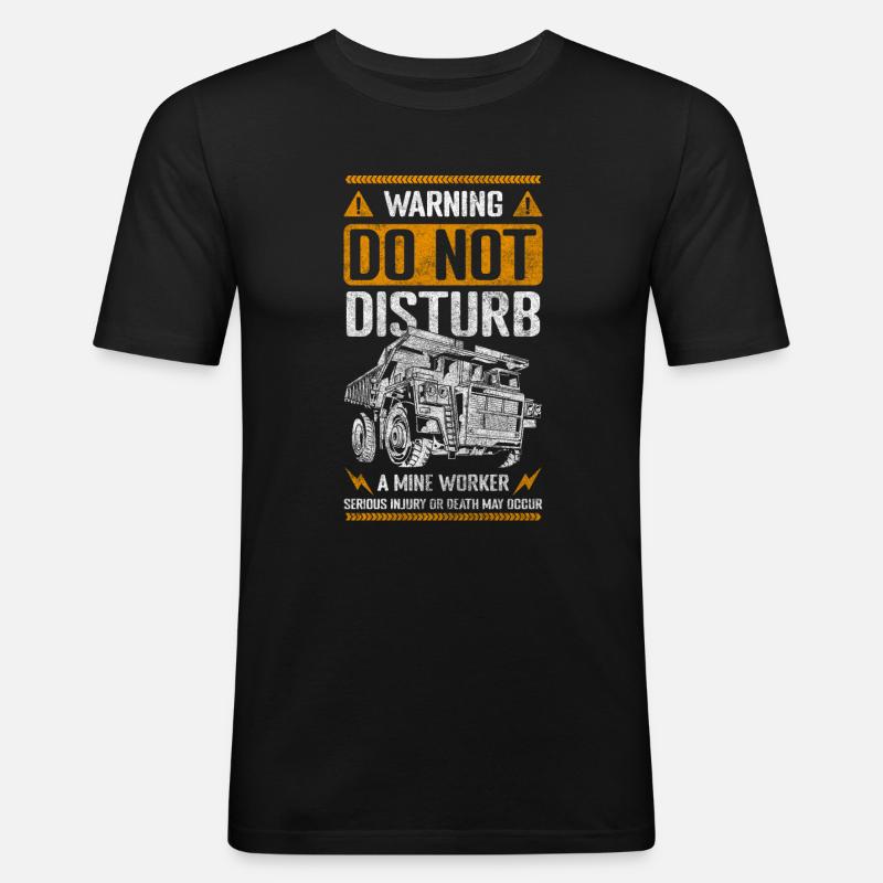 Bergmann Steine Beruf - Männer Slim Fit T-Shirt - Schwarz