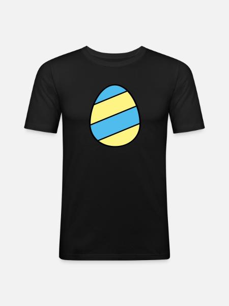 Easter egg striped - Men's Slim Fit T-Shirt - black