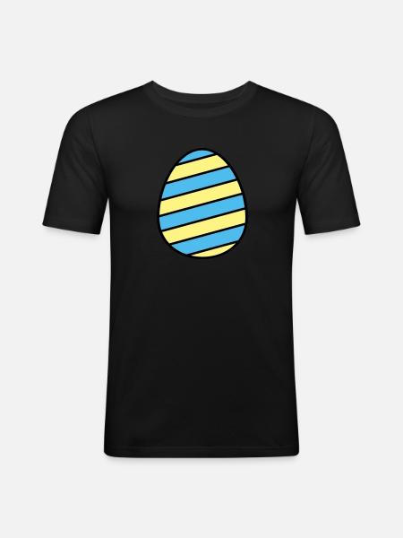 Osterei farbenfroh - Männer Slim Fit T-Shirt - Schwarz