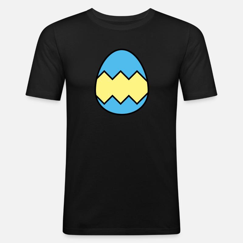 Osterei farbenfroh - Männer Slim Fit T-Shirt - Schwarz