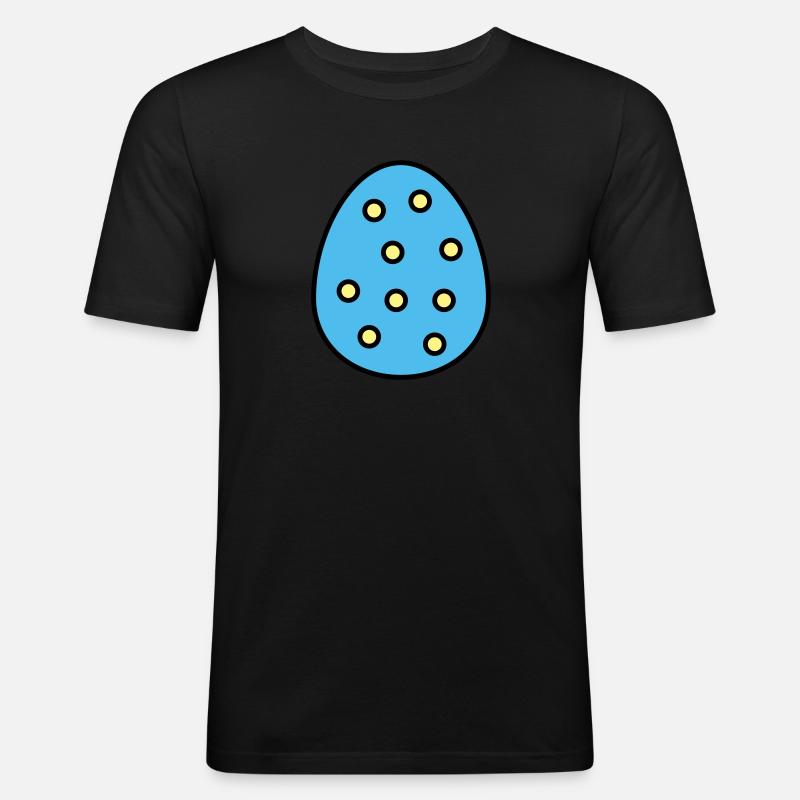 Osterei gepunktet - Männer Slim Fit T-Shirt - Schwarz