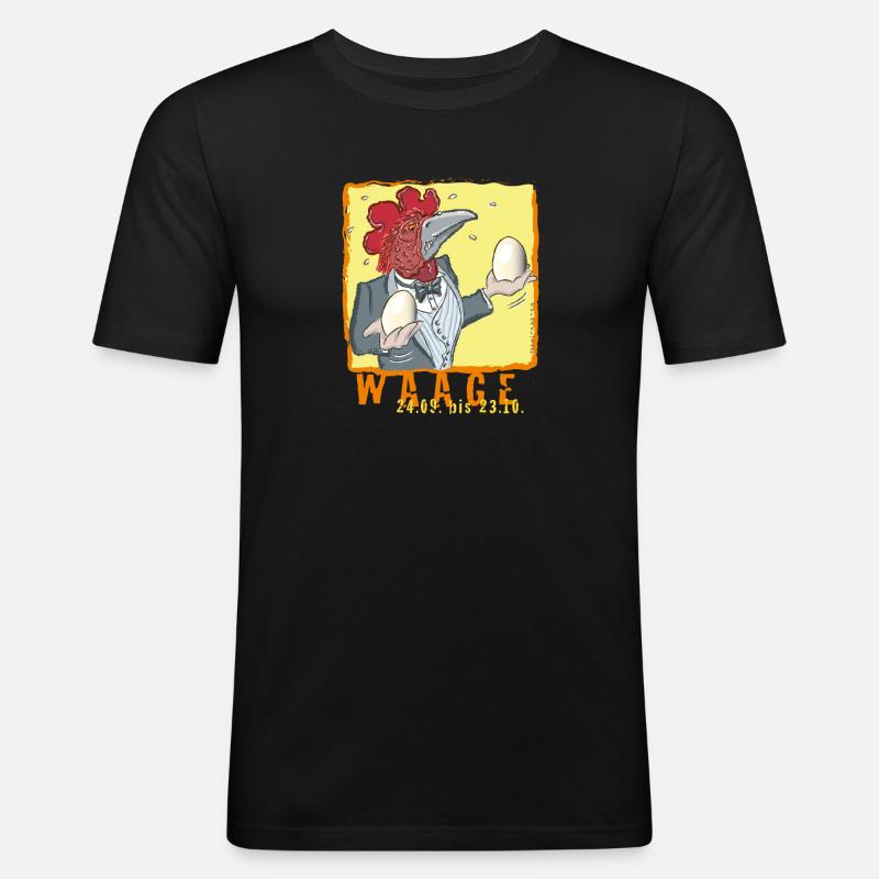 Sternzeichen - Waage - Männer Slim Fit T-Shirt - Schwarz