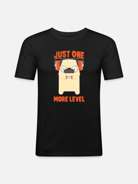 Gaming Mops - T-shirt près du corps Homme - noir