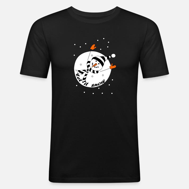 Let it snow - Männer Slim Fit T-Shirt - Schwarz