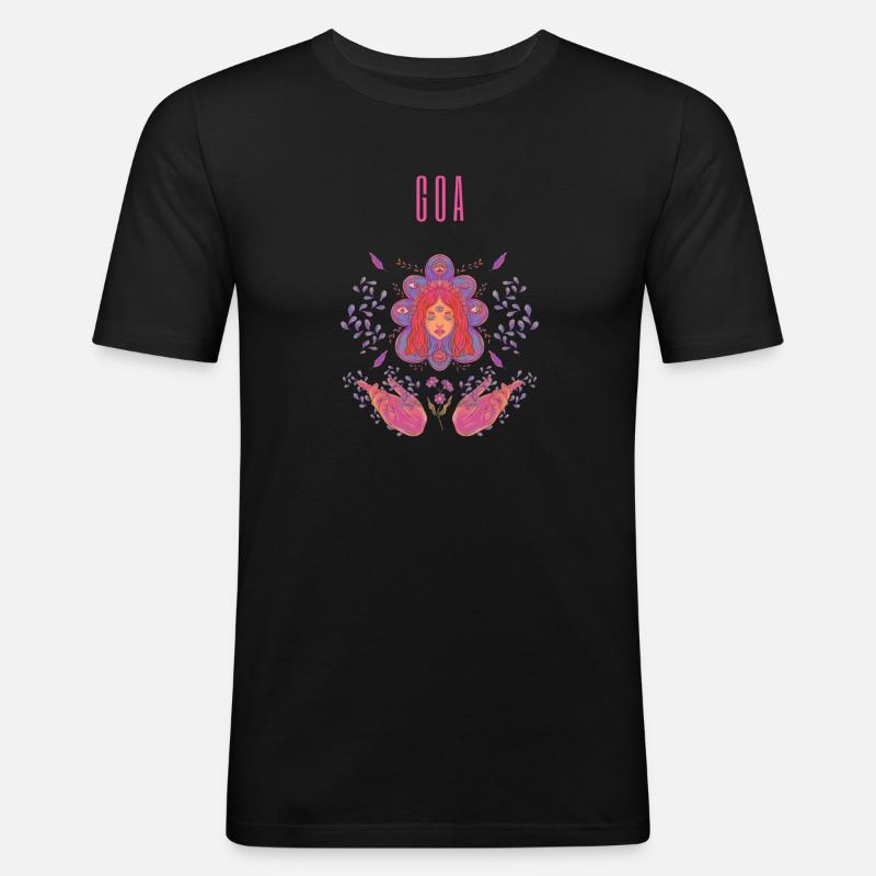 Goa - Männer Slim Fit T-Shirt - Schwarz