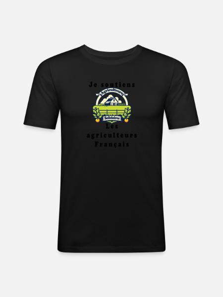 Farmer Support #7 - Men's Slim Fit T-Shirt - black