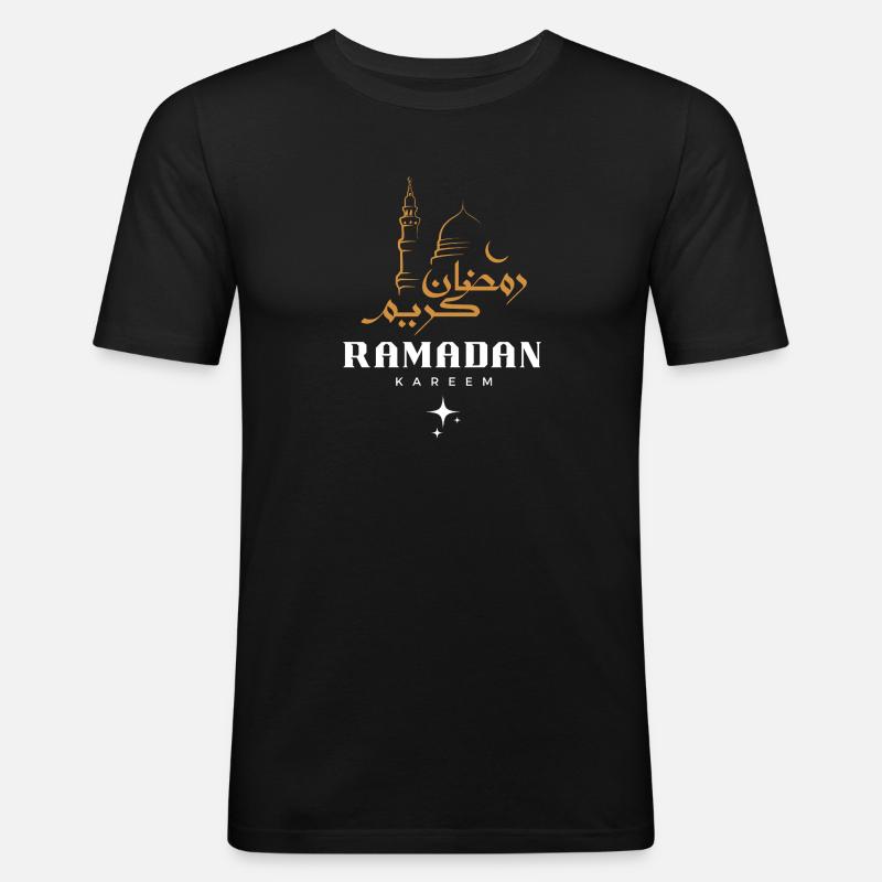 Ramadan Mubarak - Männer Slim Fit T-Shirt - Schwarz