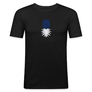 Lustiges Upside Down Ananas-Swinger-Merchandise - Männer Slim Fit T-Shirt - Schwarz - Vorne - Nik (191cm)