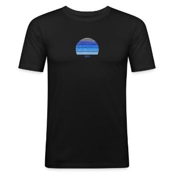 Retro Vail Colorado Sunset Outdoors Fan Skifahren - Männer Slim Fit T-Shirt - Schwarz - Vorne - Nik (191cm)