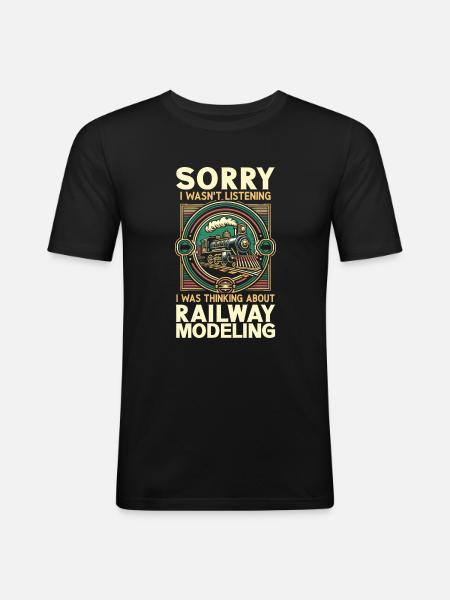 Model Railway Enthusiasts - Men's Slim Fit T-Shirt - black