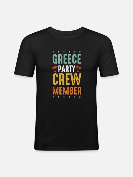 Greece Party Crew - Men's Slim Fit T-Shirt - black