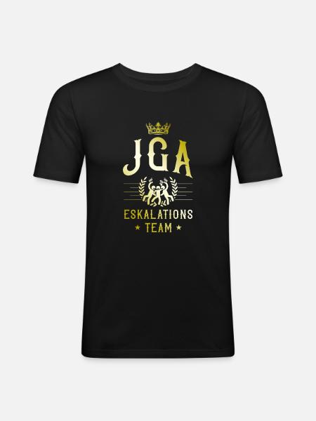 Jga Eskalation - Männer Slim Fit T-Shirt - Schwarz