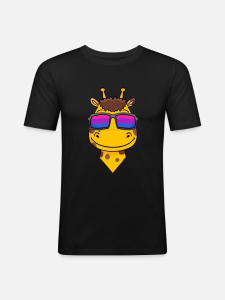 Bisexual Giraffe Gift - Men's Slim Fit T-Shirt - black