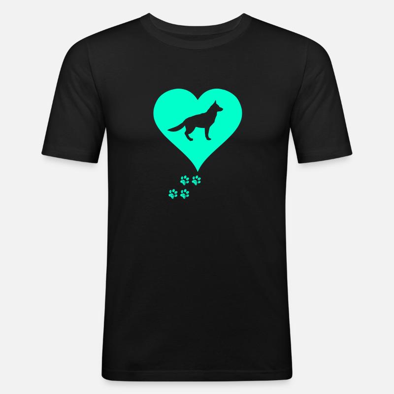 Schäferhund - Männer Slim Fit T-Shirt - Schwarz