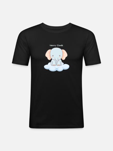 Heavy Clouds - Männer Slim Fit T-Shirt - Schwarz