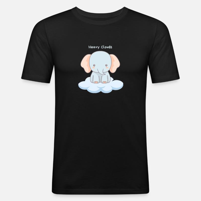 Heavy Clouds - Männer Slim Fit T-Shirt - Schwarz