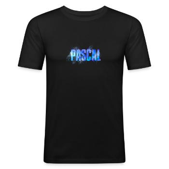 Pascal - T-shirt près du corps Homme - noir - Devant - Nik (191cm)