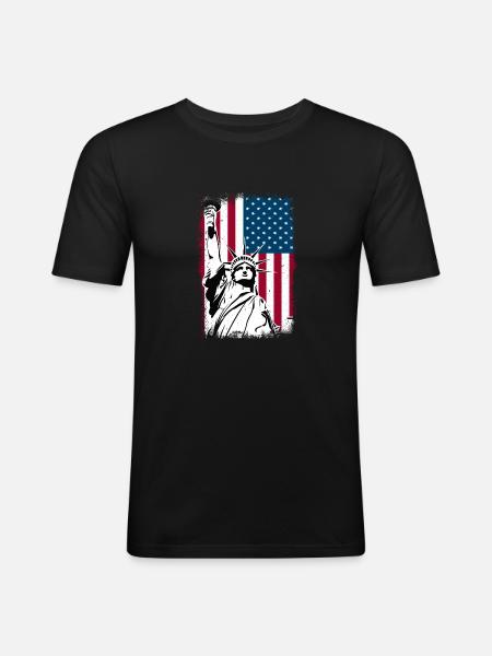 Statue of Liberty America - Men's Slim Fit T-Shirt - black