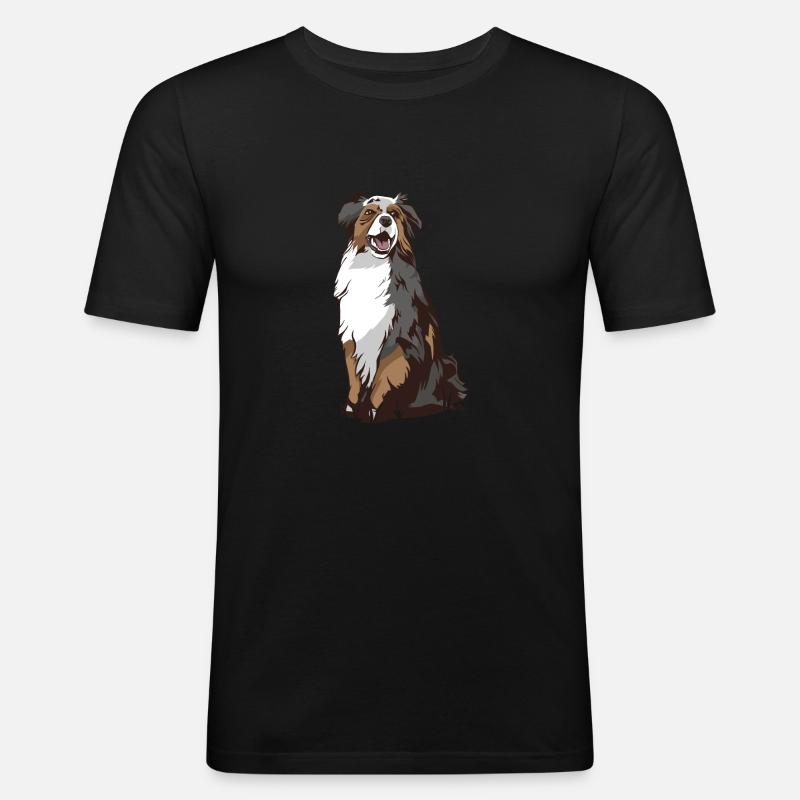 Australian Shepherd - Männer Slim Fit T-Shirt - Schwarz