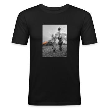 Feu - T-shirt près du corps Homme - noir - Devant - Nik (191cm)