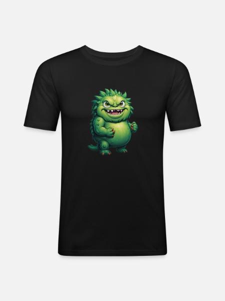 the monster - Männer Slim Fit T-Shirt - Schwarz