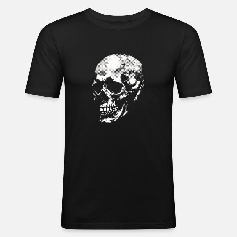 Skull - Männer Slim Fit T-Shirt - Schwarz