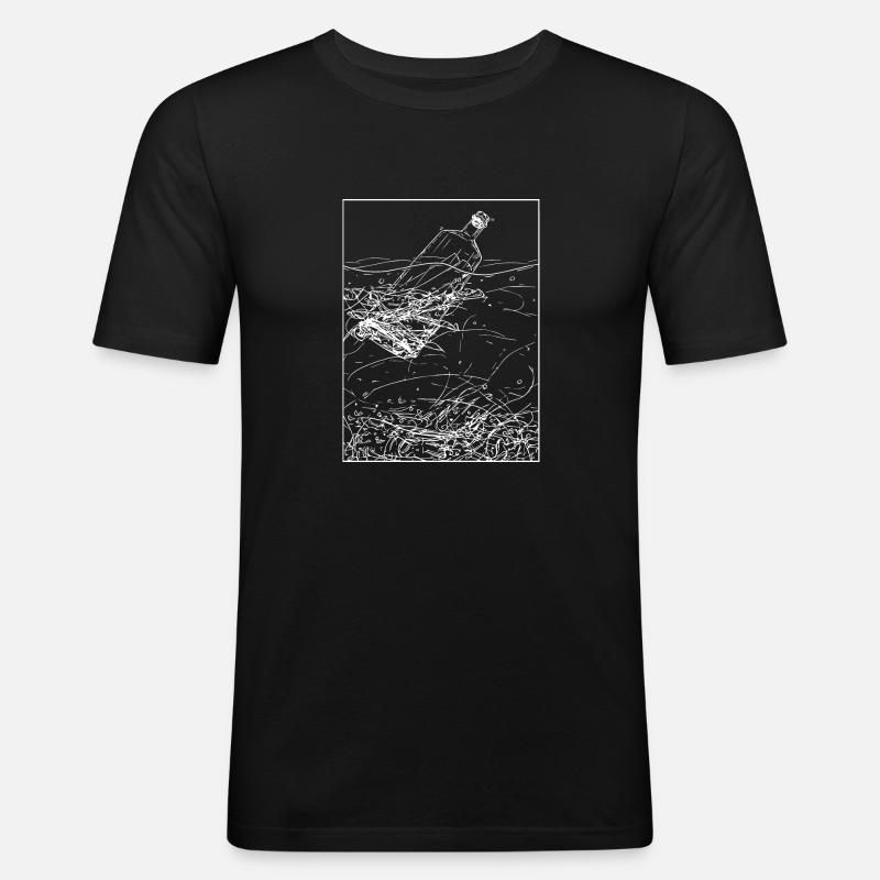 Flaschenpost - Männer Slim Fit T-Shirt - Schwarz