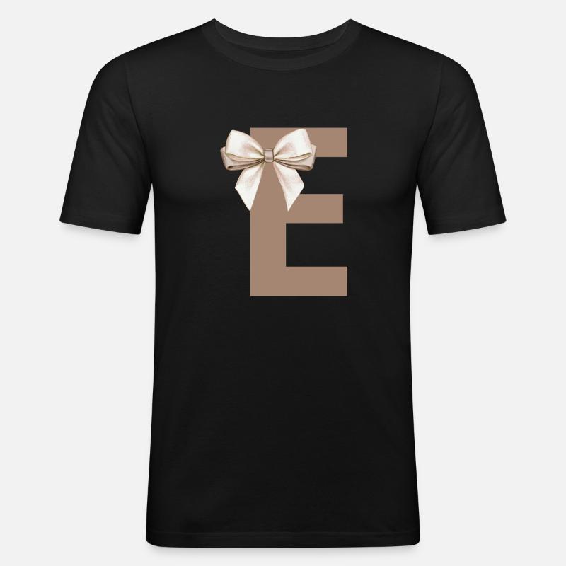 Buchstabe E Knoten - Männer Slim Fit T-Shirt - Schwarz