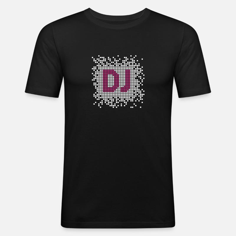 DJ Pixel - Männer Slim Fit T-Shirt - Schwarz