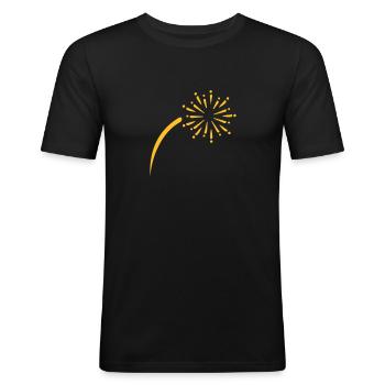 Feu d'artifice - T-shirt près du corps Homme - noir - Devant - Nik (191cm)