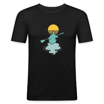 Kayak Sunset I Kayaking I Kayaker - Männer Slim Fit T-Shirt - Schwarz - Vorne - Nik (191cm)