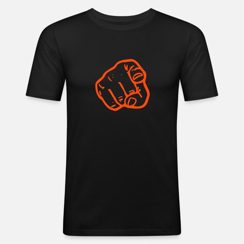 Sie ! (V) - Männer Slim Fit T-Shirt - Schwarz