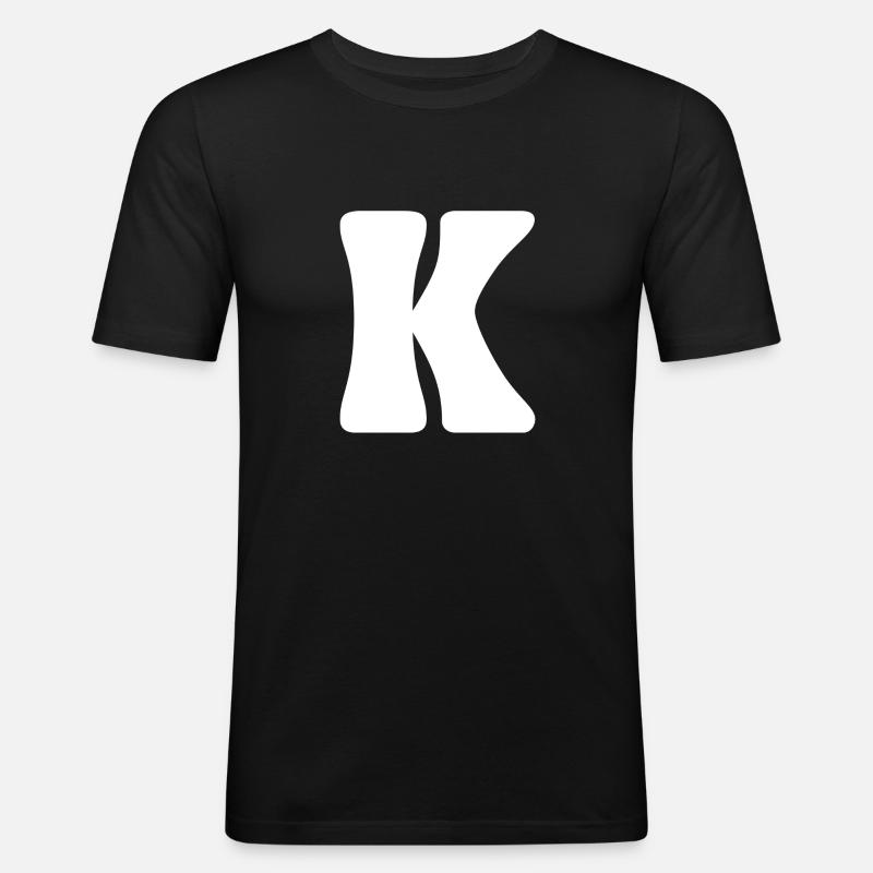 K - Männer Slim Fit T-Shirt - Schwarz