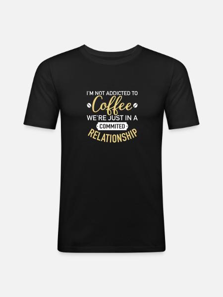 café - T-shirt près du corps Homme - noir