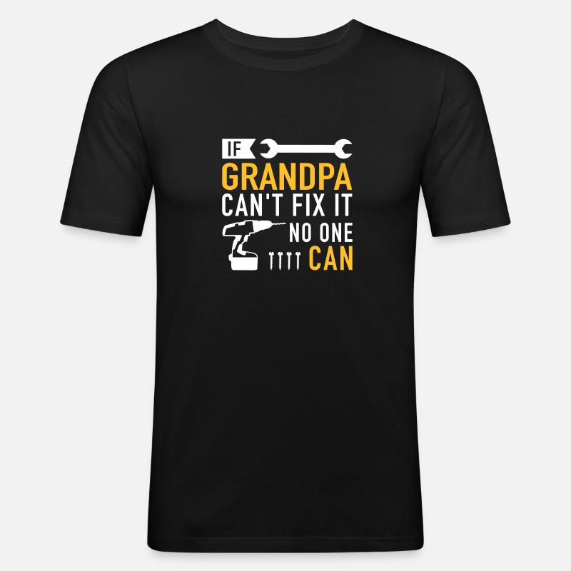 Opa - Männer Slim Fit T-Shirt - Schwarz