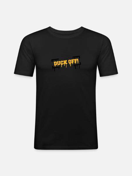 Duck Off Graffiti - Men's Slim Fit T-Shirt - black
