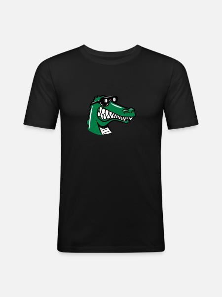 Crocodile fun funny - Men's Slim Fit T-Shirt - black