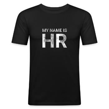 My Name Is HR - Men's Slim Fit T-Shirt - black - Front - Nik (191cm)