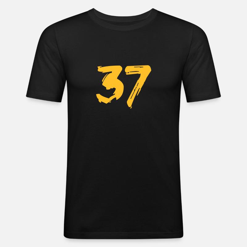 Brushed 37 - Männer Slim Fit T-Shirt - Schwarz
