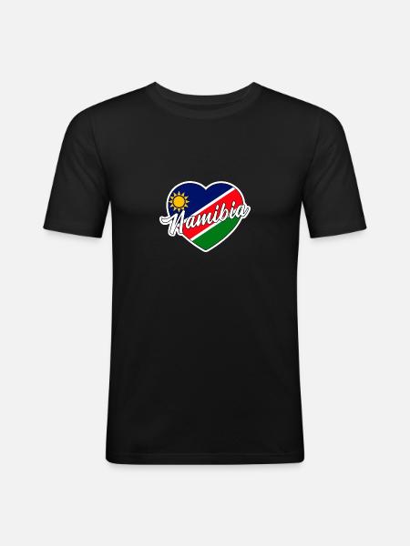 Namibia - Männer Slim Fit T-Shirt - Schwarz