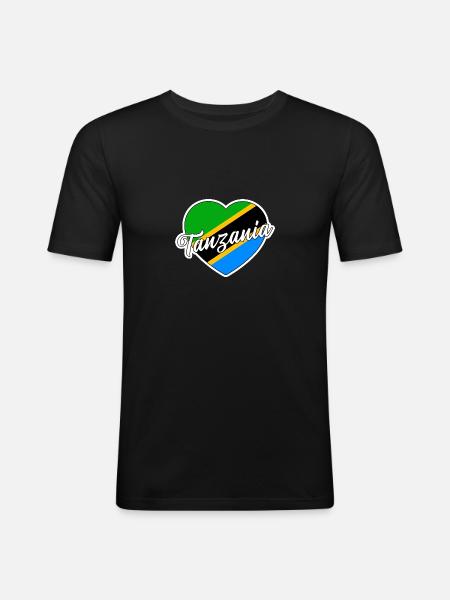 Tanzanie - T-shirt près du corps Homme - noir