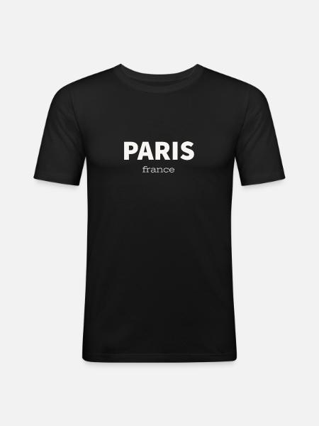 PARIS - Men's Slim Fit T-Shirt - black