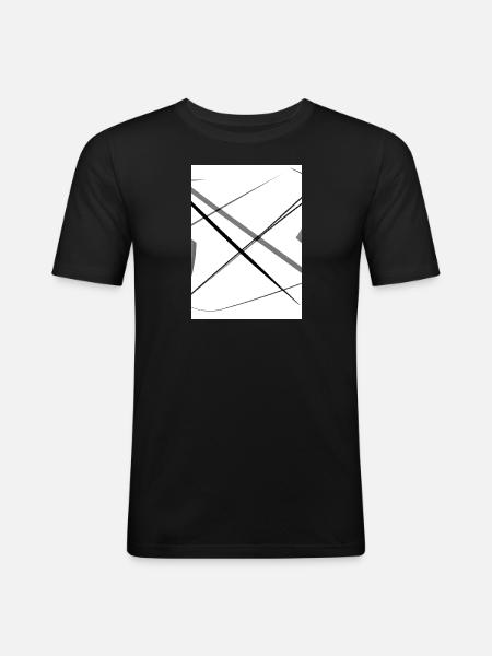Linien und Punkte - Männer Slim Fit T-Shirt - Schwarz