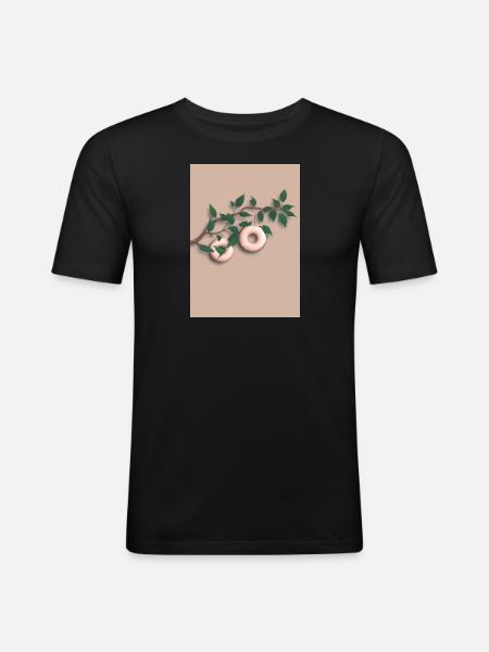 Wachsender Donut - Männer Slim Fit T-Shirt - Schwarz