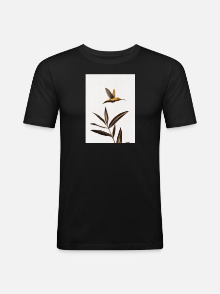 Abstrakter Vogel - Männer Slim Fit T-Shirt - Schwarz