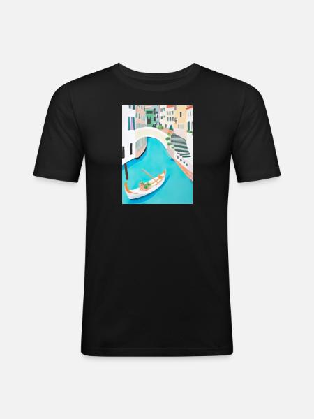 Venedig Italien - Männer Slim Fit T-Shirt - Schwarz