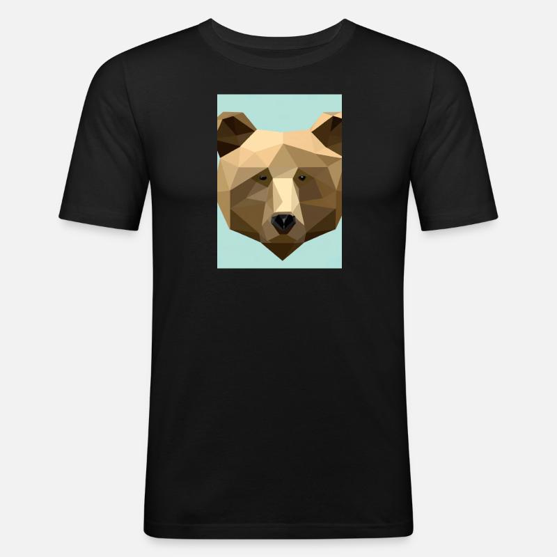 3D Render Bär - Männer Slim Fit T-Shirt - Schwarz
