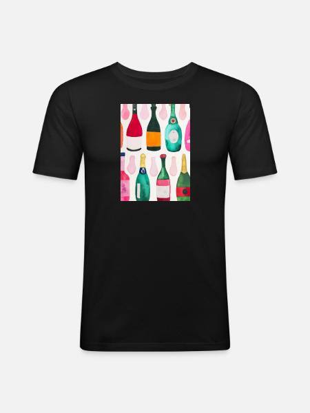 Flaschen-Muster-Malerei - Männer Slim Fit T-Shirt - Schwarz
