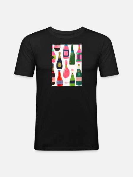 Flaschen-Muster-Malerei - Männer Slim Fit T-Shirt - Schwarz