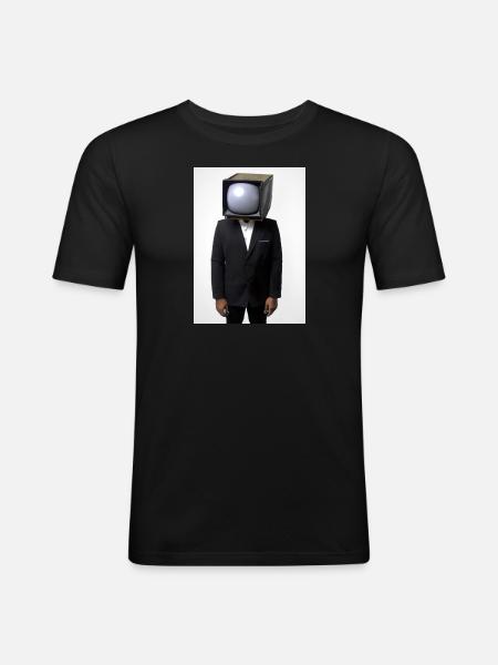 Anzug Tube TV Mann - Männer Slim Fit T-Shirt - Schwarz